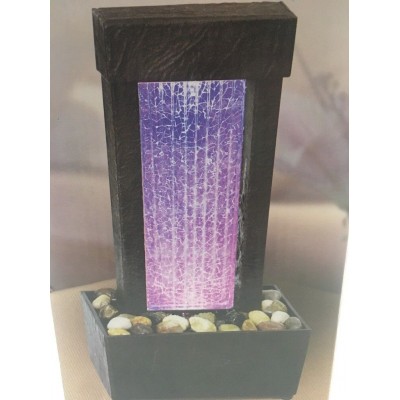 Wayland Square Tabletop Fountain Crackle Glass Raining Fountain With Light 50428285060  283069203164